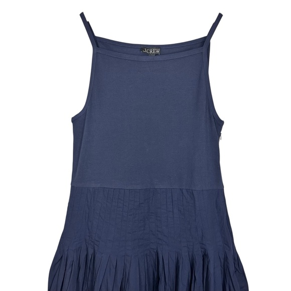 J.CREW Pintuck Mixy Dress Midi Drop Waist Navy Size Medium NWT - Picture 8 of 12